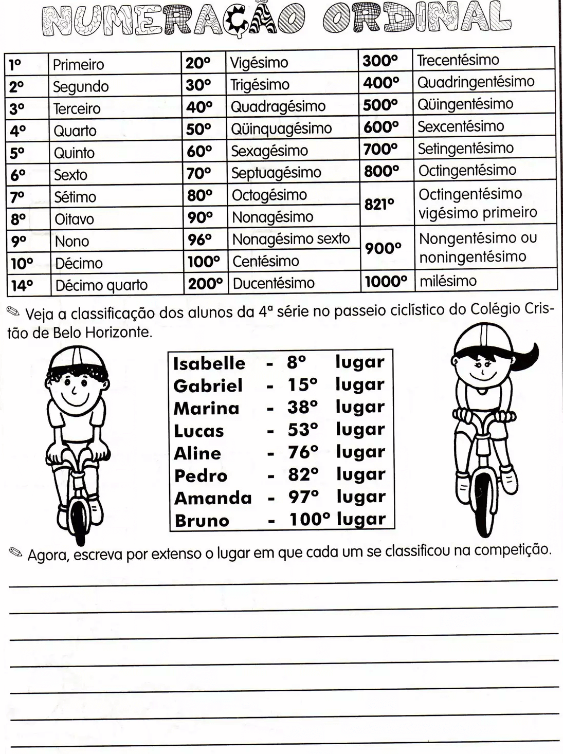 Atividade De Matem Tica Pronta Com Os N Meros Ordinais Para Impress O Atividades Educa O Infantil